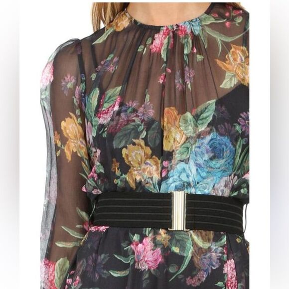 NWOT Zimmermann  ninety six Floral Black Dress - Picture 6 of 11